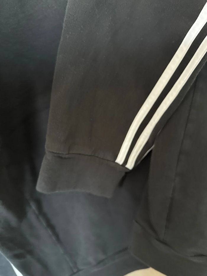 Sweat Adidas noir à bandes blanches – Taille L – Bon état - photo numéro 5
