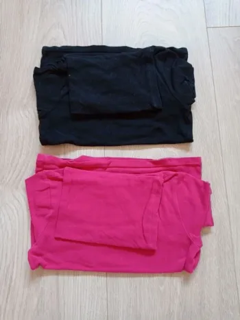 Lot de 2 tee-shirt fille col roulé noir et rose Okaïdi 3 ans