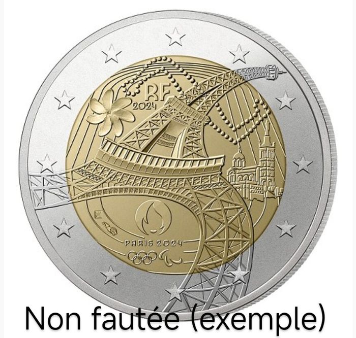 Pièce collection 2 euros JO 2024 fautée - photo numéro 2
