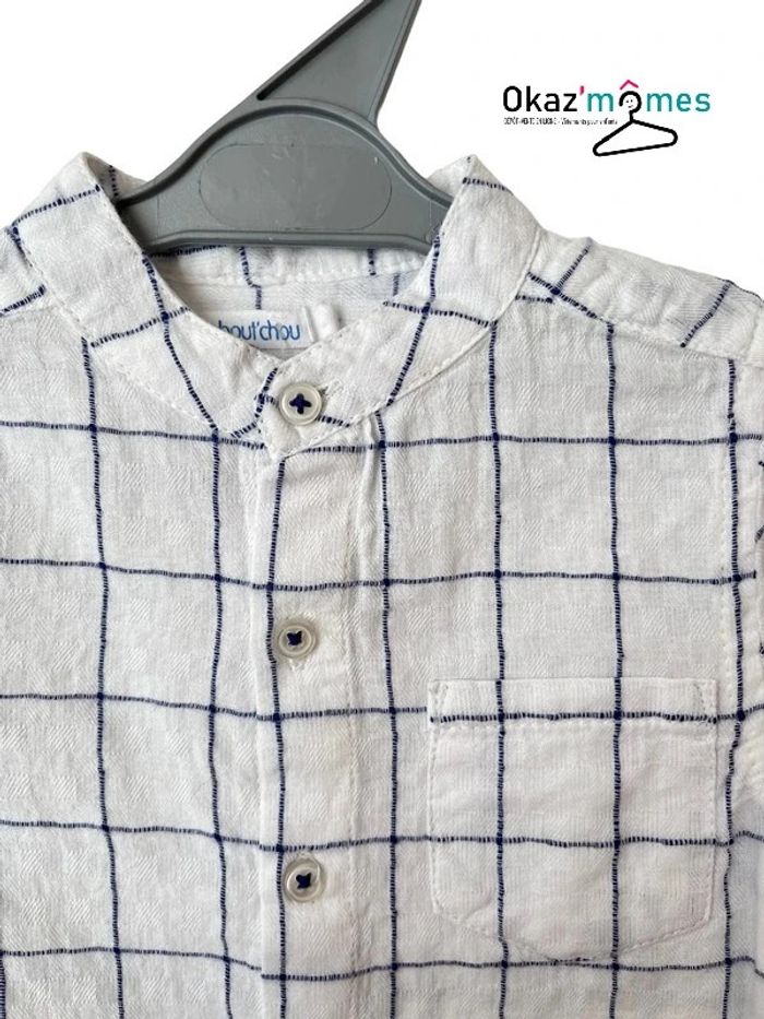 Chemise légère blanche à carreaux - Bout'chou 6 mois - photo numéro 2