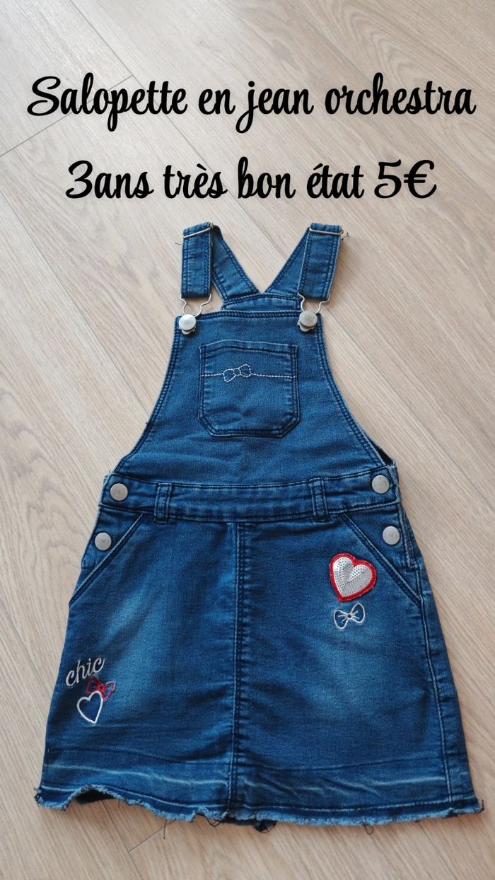 Salopette en jean 3ans orchestra