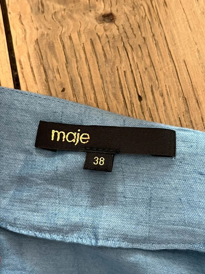 Robe cache cœur bleu clair en lin Maje - photo numéro 6