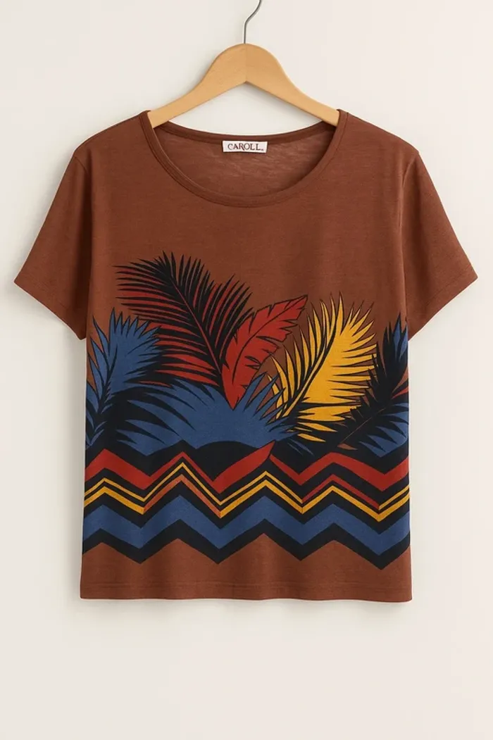 T-Shirt imprimé tropical Caroll - Taille M