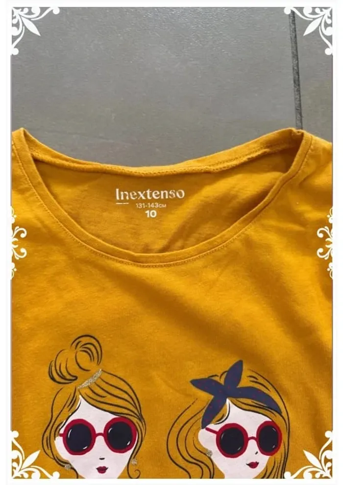 T-shirt jaune inextenso enfant fille taille 10 ans - photo numéro 4
