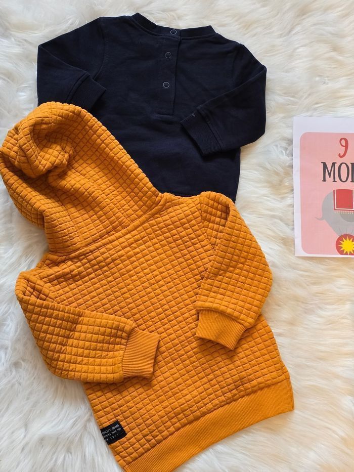 NEUFS (NON PORTÉS)😍🤩💙💙 deux  sweats 9 MOIS garçon 🤩😍💙💙 - photo numéro 3