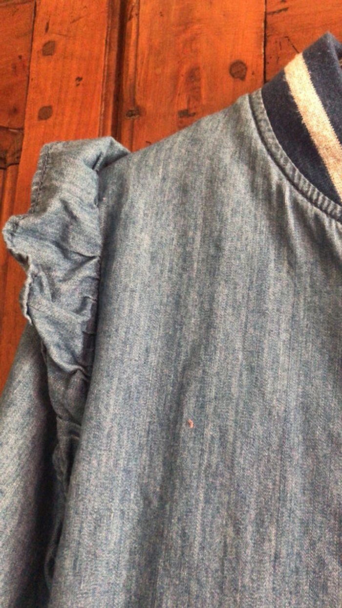 Tex veste en jean avec volants et décoration argenté taille 11 ans - photo numéro 3