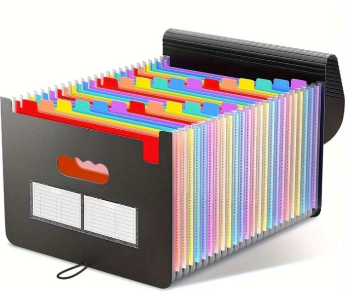 📂 Trieur / Organiseur de documents extensible multicolore – Neuf