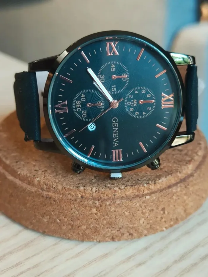 Montre noire-rose, style vintage intégral - photo numéro 2