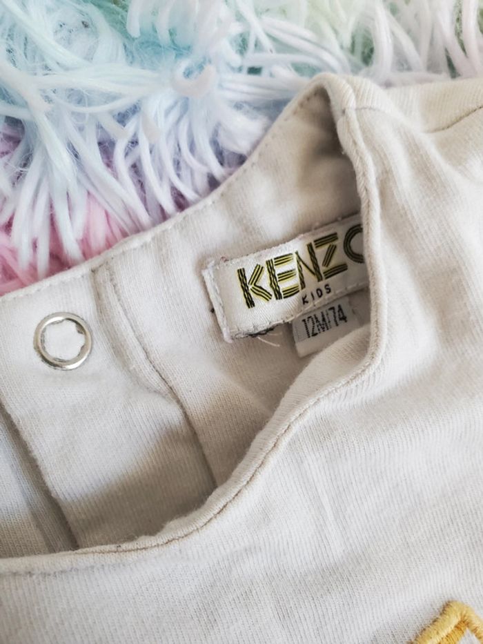 🌴 Robe d'été marque kenzo blanc et verte taille 12 mois - photo numéro 3