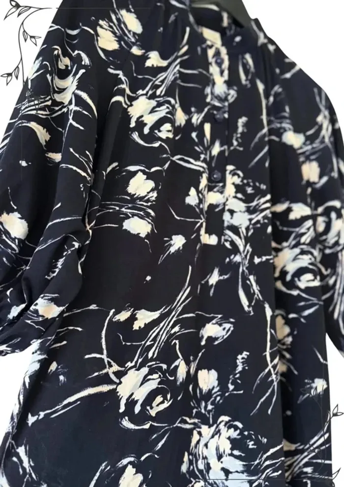 Robe à fleurs bleue Vintage Afibel Taille L/XL - photo numéro 3