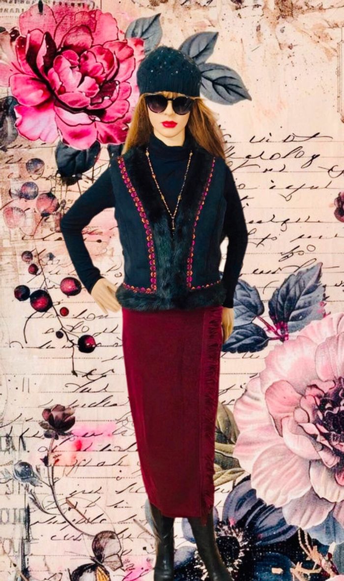 🌹🧶Magnifique jupe longue de qualité vintage pure laine vierge Benetton long wool skirt🧶🌹 - photo numéro 2