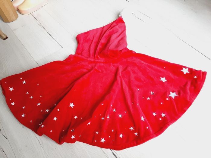 Vêtement fille poncho velours cape de Noël fête rouge à capuche pompon Orchestra 23 mois 2 ans - photo numéro 5