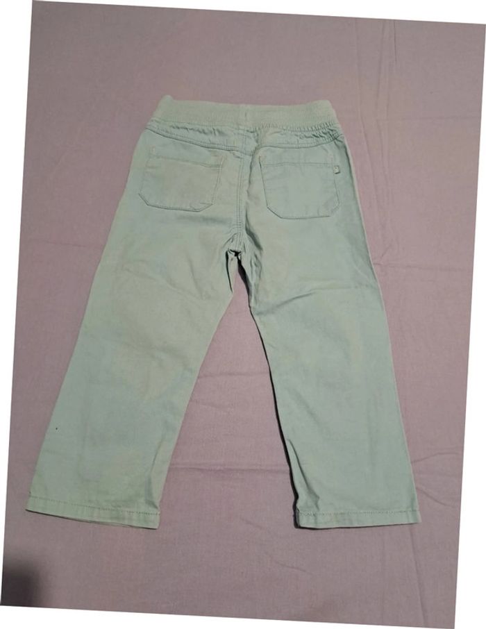 Pantalon obaibi okaidi turquoise 23 mois ceinture élastique - photo numéro 2