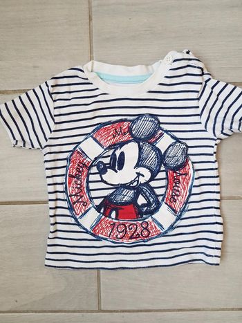 Tshirt manche courte Mickey  Disney  taille 6/12 mois