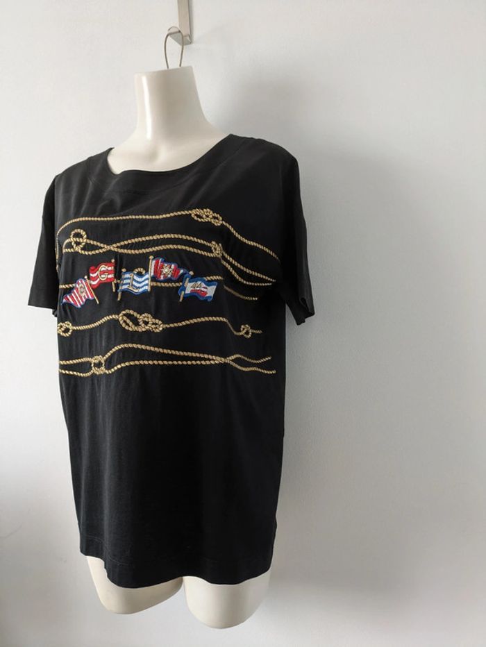 T-shirt d'été brodé - Guy Laroche jeans - taille 40/42 - photo numéro 3