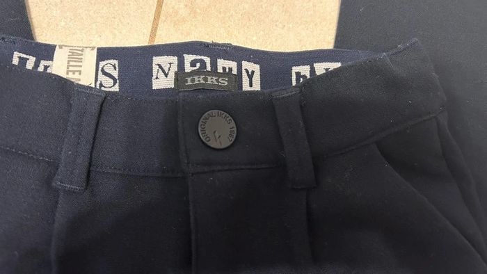 Pantalon forme chino navy en maille garçon IKKS 5 ans - photo numéro 7