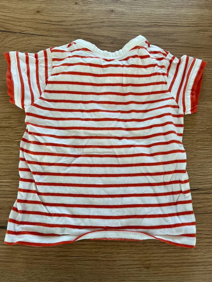 Ensemble short et t-shirt orange okaidi 6 M - photo numéro 5