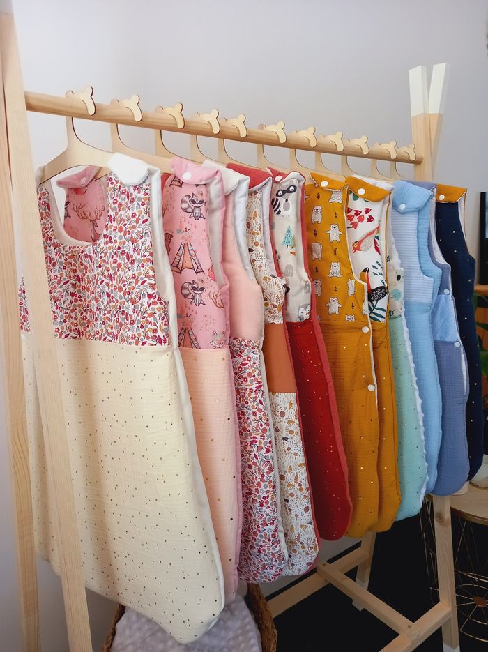 Gigoteuse 0/6 mois liberty rose,petites fleurs champêtre - photo numéro 8