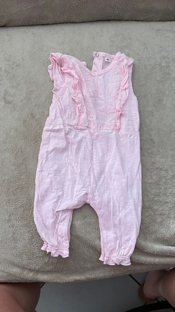 Combinaison en coton rose T 3M