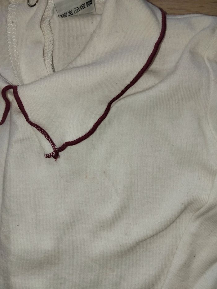 T-shirt manches longues mignon blanc froufrous rouges fille 18 mois - photo numéro 8