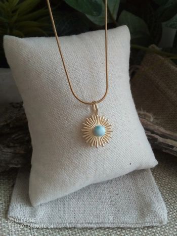 Collier larimar pierre naturelle sur soleil