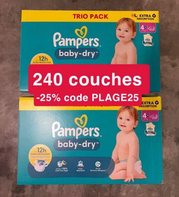 Deux troi pack couche Pampers taille 4 plus