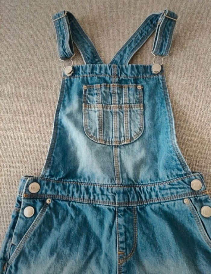 Salopette short en jean fille 9 ans kiabi - photo numéro 2
