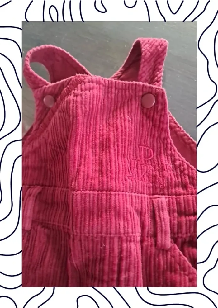 Salopette 6 mois velours - photo numéro 4