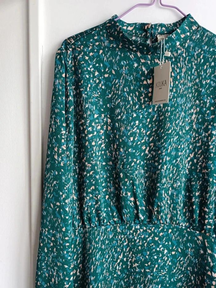 Robe verte à motifs tachetés Kouka Paris Taille L Neuf avec étiquette