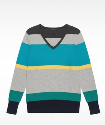 Pull Col V tommy hilfiger  - Rayures Multicolores - Taille S