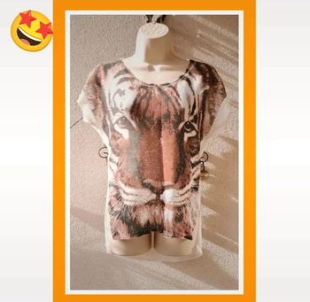 Pull en maille fine motif Tigre taille S