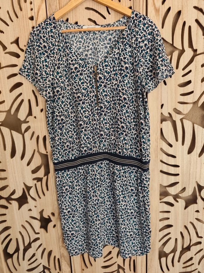Robe fluide imprimée col V bande élastique Promod - photo numéro 12