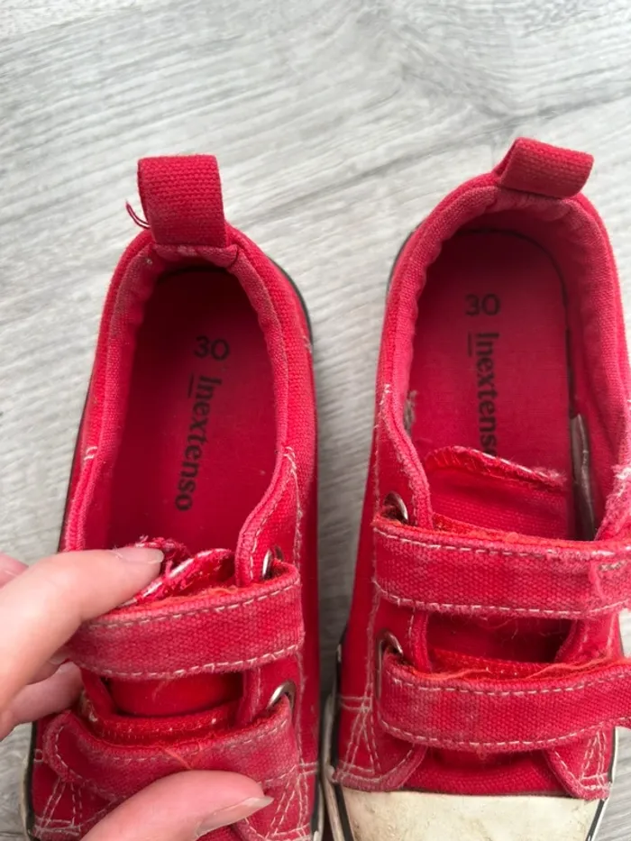 Paires de chaussures type Tennis en toile rouge mixte - 30 - InExtenso - photo numéro 4