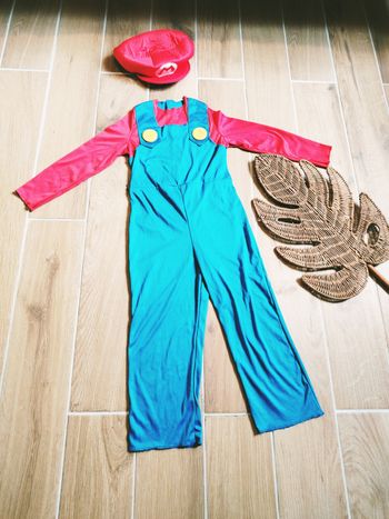 🥸 Déguisement /costume avec chapeau Mario Bros pour enfant