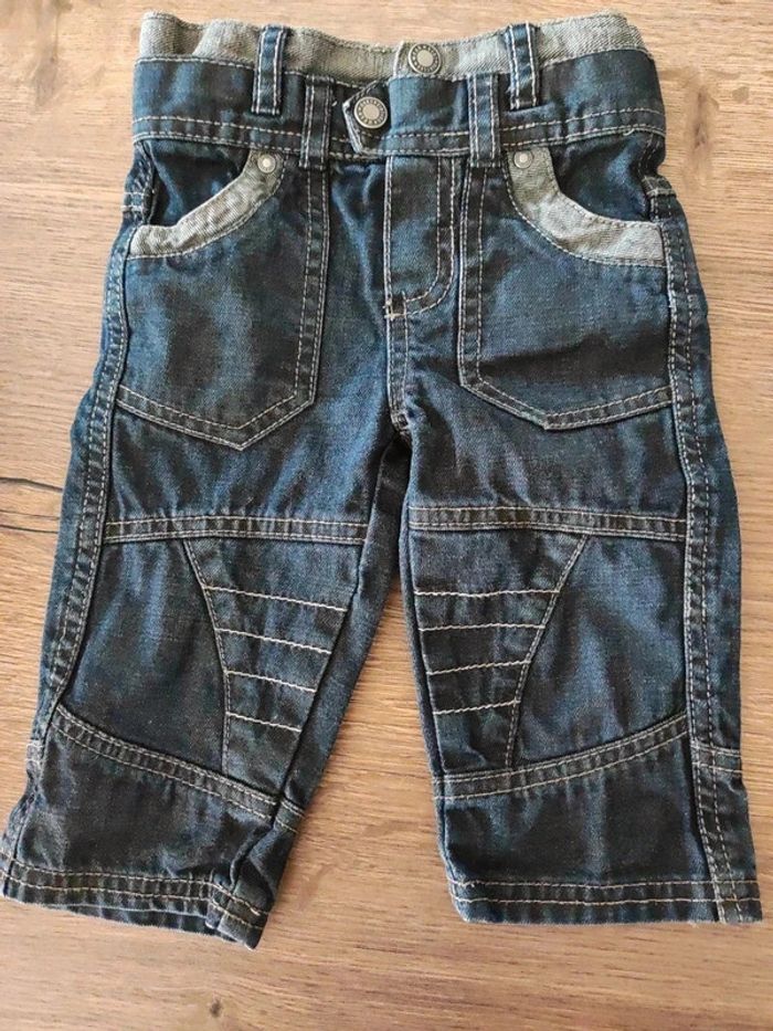 Pantalon jean bleu gris tape à l'oeil