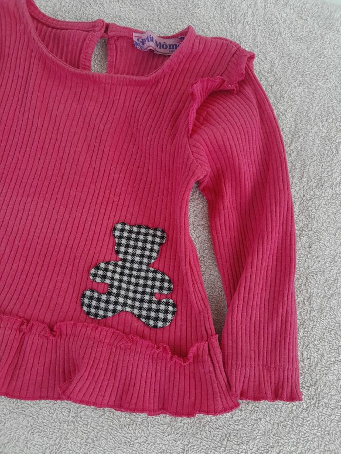 Ensemble 9 12 mois fille pantalon + Tee-shirt rose ours 🐻 - photo numéro 8