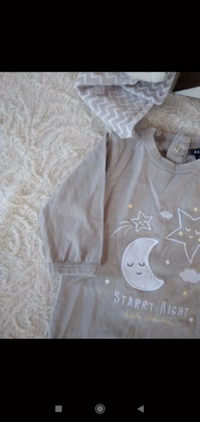 Pyjama grenouillère coton été léger Mixte 3 mois Starry night Étoile Lune Kiabi - photo numéro 3