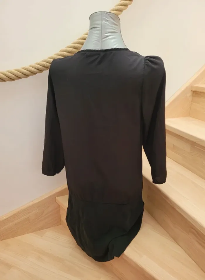 Robe manches 3/4 à large décolleté avec nœud taille L - photo numéro 4