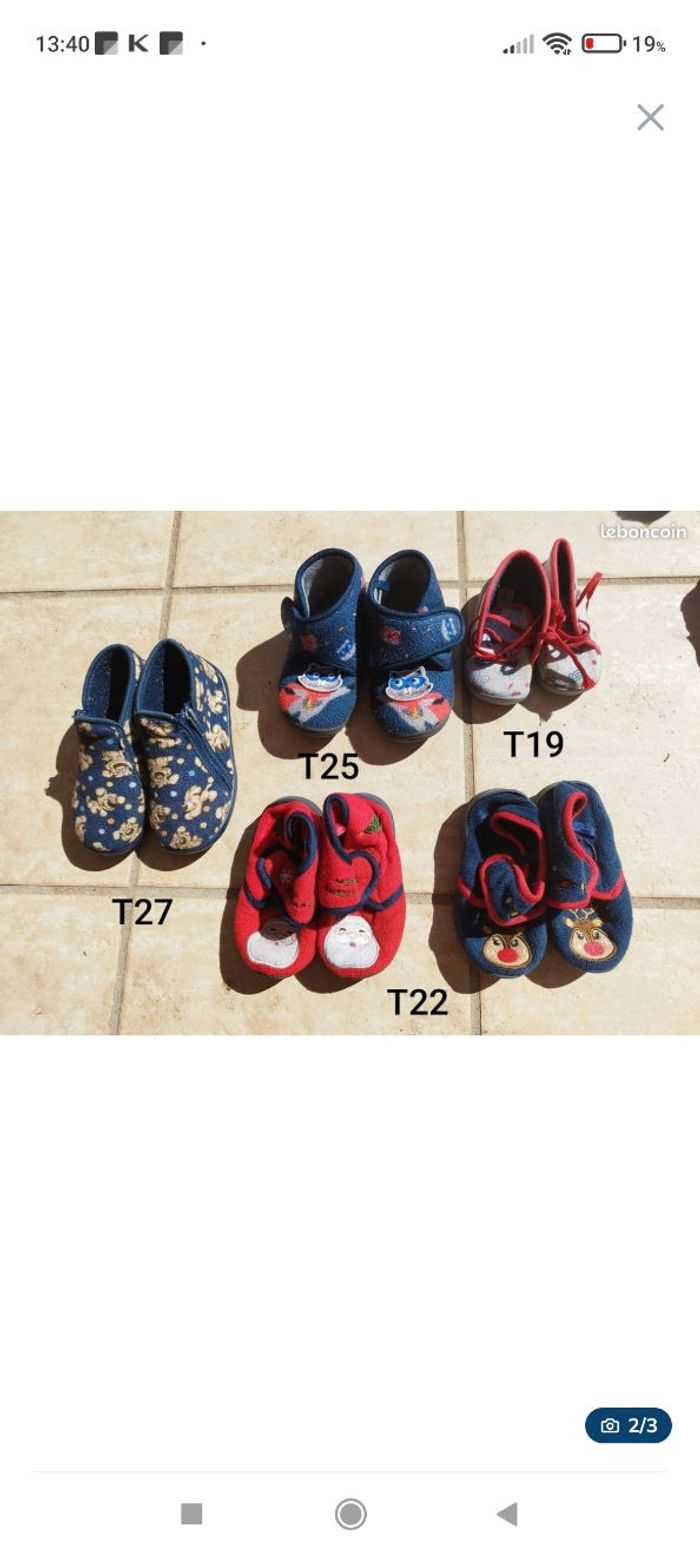 Chaussons différente taille