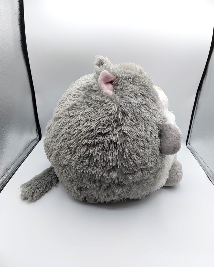 Grosse peluche animal bouboule chat gris vert EMC distribution hauteur 31 cm doudou - photo numéro 4