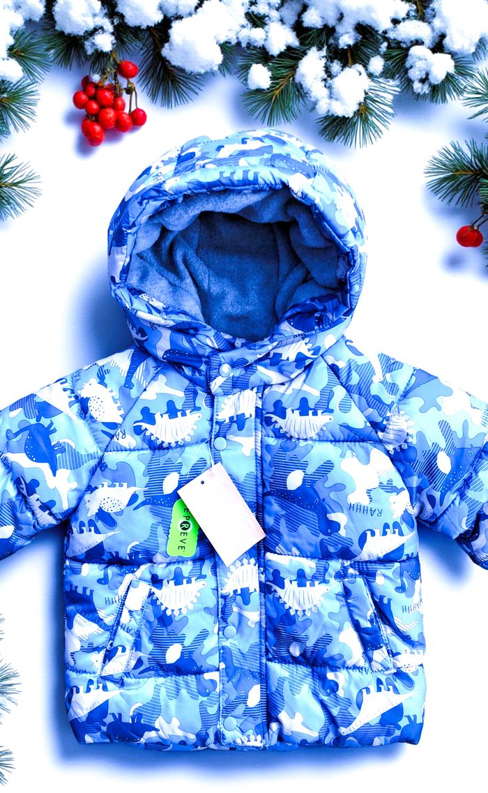 GÉMO - NEW - ANORAK GARÇON BLEU IMPRIMÉ DINOSAURES & INTÉRIEUR TYPE POLAIRE 18M - photo numéro 4