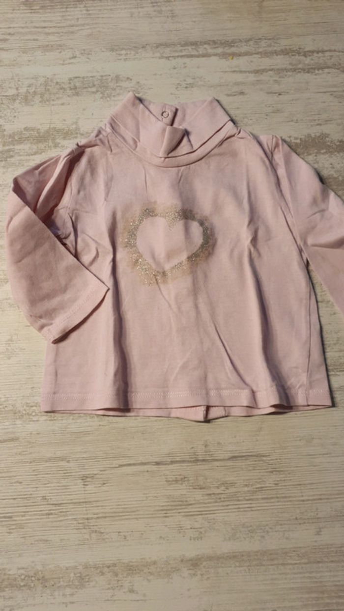 Lot de tee-shirts col roulé 12 mois - photo numéro 2