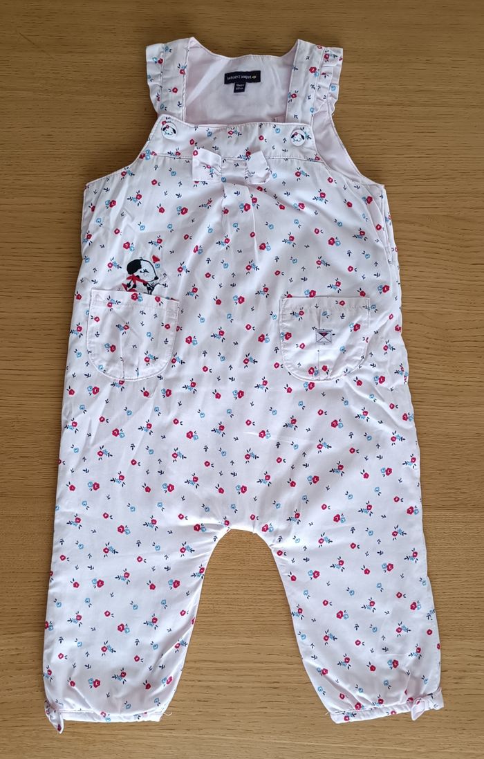 Salopette rose pâle fleurie Sergent Major fermeture pression 2 poches avant fille 18 mois 80 cm - photo numéro 2