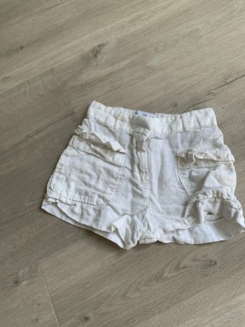 Short court blanc en lin, Zara, 6 ans en très bon état