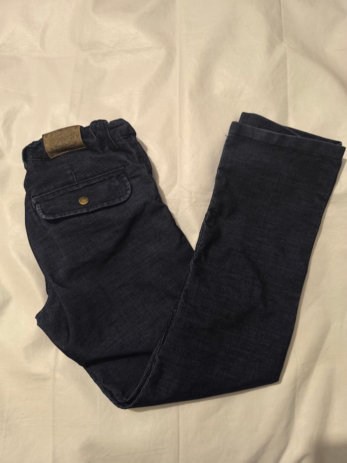 Pantalon velours côtelé bleu marine Sergent Major T 10 ans