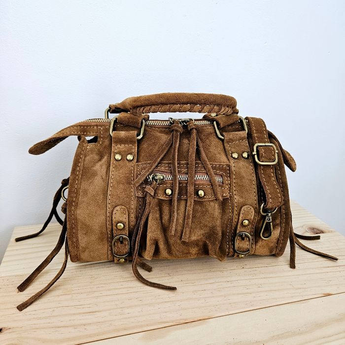 🇮🇹Sac a main 100% Cuir  Daim Camel verapelle🇮🇹 The genuine leather neuf avec Bandoulière