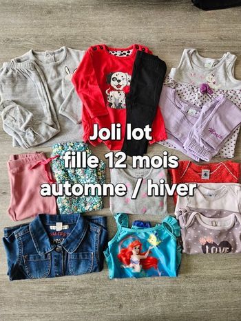 Lot vêtements fille 12 mois automne hiver