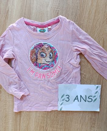 T-shirt manche longue pat patrouille 3ans