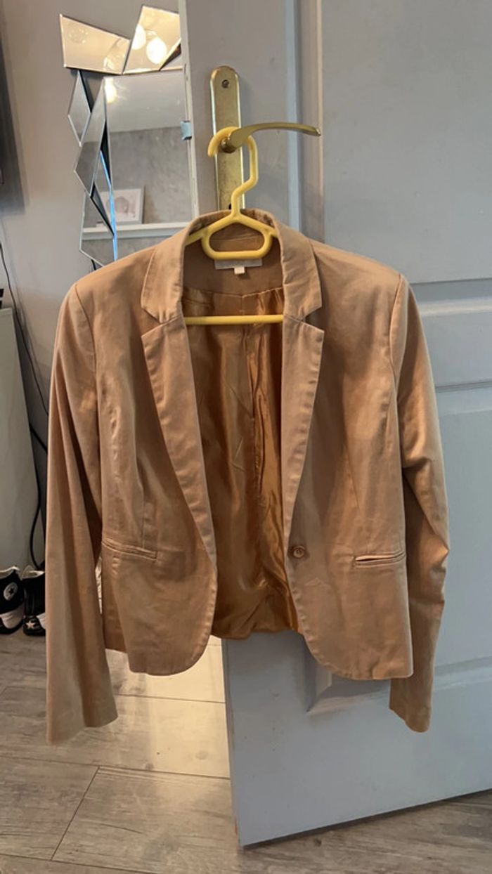 Veste de blazer beige