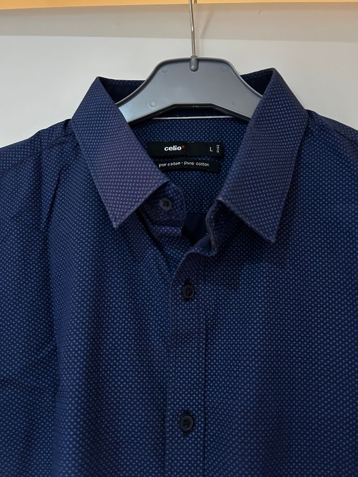 Chemise homme bleue Celio - photo numéro 3